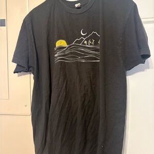 Serengeti Black Tee with Mountain Graphic